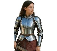 Zomitiya Medieval Steel Cuirass & Pauldrons - Handcrafted 18 Gauge Polished Chestplate with Arm Guards - Knight Armor for LARP, SCA, Cosplay, Renaissance Faire & Halloween Costume