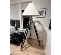 Zomitiya Royal Marine Tripod Floor Lamp Big Lamp Chrome Black Tripod Stand Shade Not Include