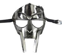 Zomitiya Super Gladiator Face Mask Helmet Hand Forged Sca-LARP Roman Greek Mf Doom Silver, Standard Adult Size