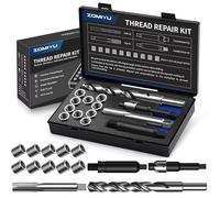 ZOMIYU M12x1.75 Metric Thread Repair Kit, with HSS Drill, HSS Tap, Counterbore, Installation Driver, M12x1.75MM 10 pcs 304 Stainless Steel Inserts (16.2mm Length)