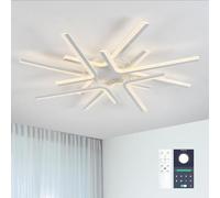 ZOMLBOF Dimmable Ceiling Lights with APP and Remote Control, Chandelier with Memory Function, Modern Design LED Lamps for Bedroom, Living Room Hall Lounge,White