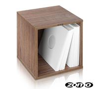 Zomo VS-Box 100 Walnut Record Box LP Shelf for approx 100 Vinyls MDF Wood 6 kg