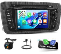 Zomolither 2G+64G Android 15 Car Stereo for Seat Ibiza 2006-2013 with Wireless Carplay Android Auto, 6.2 Inch Car Radio 2 Din Bluetooth GPS/WiFi/FM/RDS/EQ/SWC＋Reversing Camera