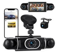 Zomolither 4 Channel Dash Cam, 1080P Front and Rear Inside 360° View FHD Dash Cam for Car, WiFi APP Control, 3” IPS Screen Night Vision, Loop Recording, G-Sensor, Parking Monitoring