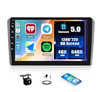 Zomolither 4G+64G Android 15 Car Radio for Audi A3 2008-2012 9 Inch 1280 * 720 Touchscreen Wireless Carplay Android Auto Bluetooth 5.0 GPS Navi WiFi FM/RDS EQ Mirror Link SWC+ Backup Camera