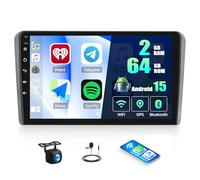 Zomolither Android 15 2G+64G Car Radio for Audi A3 2008-2012 9" Touchscreen Car Stereo with Wireless Carplay Android Auto Bluetooth GPS Navi WiFi Mirror Link SWC+ Backup Camera