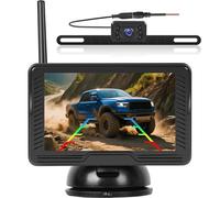 Zomolither Wireless Reversing Camera Kit with 4.3 Inch IPS Rear View Monitor Night Vision Backup Camera IP6 Waterproof DIY Guide Lines Wide Angle Reverse Cameras for Car Vans Truck Pickup SUV