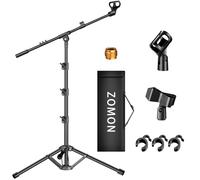 ZOMON Microphone Stand, Tripod Boom Arm Floor Mic Stand Height Adjustable Heavy Duty for Singing Podcast for Blue Yeti Shure SM58 SM48 Samson Q2U