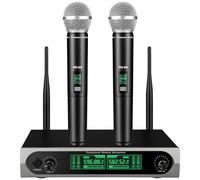ZOMON Wireless Microphone System, Metal Wireless Mic Set with Case,Handheld Cordless Dynamic Microphones for Singing, Karaoke, Church, DJ,100ft Range