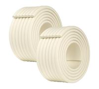 ZOMPAGO 4M Baby Proofing Edge Protectors, 2roll x 2m Sticky Foam Padding, W-Shape Wall Corner Foam Bumper Strip, Self Adhesive Safety Guards for Nursery,Kitchen,Wall,Table,and Fireplaces,White