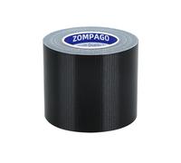 ZOMPAGO Strong Duct Tape Black, 60mm x 10m, High Strength Heavy Duty Gaffer Tape 280μm, Waterproof Hand Tearable for Packing, Sealing, Bundling, Patching, Inside & Outside Use