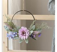 Zomtier Door Wreath Decoration, Metal Ring, Eucalyptus Wreath, Garland, Spring Wreath, Metal Artificial Flower Wreath, Wedding Wall Decoration, Spring Decoration, Easter, Country House Front Door