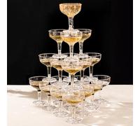 ZOMUIA 30 Pack Acrylic Plastic Champagne Coupe Glasses for Party Wedding Martini Cocktail Glasses Reusable Champagne Cups for Wedding Birthday Party Anniversary, 5oz