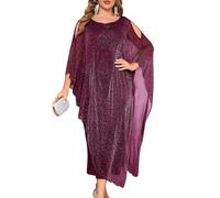 ZOMVA Plus Size Elegant Long Layer Overlay Wedding Guest Formal Cocktail Formal Dress Mother of the Bride Suit Bright Bordeaux 4X