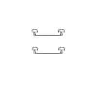 Zonabellix Surface Piercing Barbell, Stainless Steel, Silver, 14 Gauge, Modern Style, Clear Crystal Ends, 2 Pack