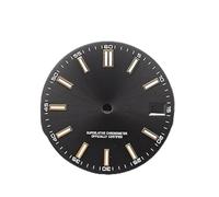 ZONABSQQ 28.5mm Date Dial NH35 Minimalist Dial Set BGW9 Blue Luminous Watch Face Modified Watch Accessories for NH35/NH36 Movement(Gold-Black)