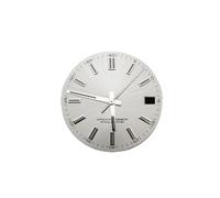 ZONABSQQ 28.5mm Date Dial NH35 Minimalist Dial Set BGW9 Blue Luminous Watch Face Modified Watch Accessories for NH35/NH36 Movement(Silver Set)