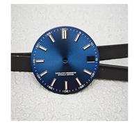 ZONABSQQ 28.5mm Date Dial NH35 Minimalist Dial Set BGW9 Blue Luminous Watch Face Modified Watch Accessories for NH35/NH36 Movement(Dark Blue)