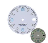 ZONABSQQ 28.5mm Watch Dial Nh35 with Green C3 Bright Luminous for Crown at 3 3.8 Clock SKX007 Nh35A Movement Mod Accessories(2-C3)