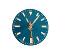 ZONABSQQ 29mm Watch Dial with Hands Set for 8215/8200/ 8205/ 821A/ 2813/3804 Movement Watch Accessories Orange Lightning Second Hand(Blue dial Set)
