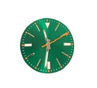 ZONABSQQ 29mm Watch Dial with Hands Set for 8215/8200/ 8205/ 821A/ 2813/3804 Movement Watch Accessories Orange Lightning Second Hand(Green dial Set)