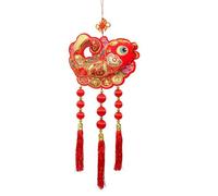 ZONABSQQ 62cm Red Chinese Knot Koi Carp Fish Lantern Tassels Dangle Ornament Pendant - Lucky Fortune Mascot Spring Festival Decor