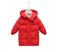ZONABSQQ Children's Thickened Down Cotton Jacket - Warm Boys & Girls Winter Coat, Cute Parka for 4-6 Years, Solid Color(Red,120Cm)