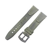 ZONABSQQ Handmade Watch Strap Vintage Leather Watch Band 18mm 20mm 22mm Quick Release Watch Strap for Men Women Wristband Accessories(Green bk buckle,18mm)