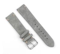 ZONABSQQ Leather Watchband 18mm 20mm 22mm 24mm Vintage Suede Watch StrapReplacement Tan Gray Beige Color for Men Women Watches(Gray.,22mm)