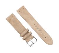 ZONABSQQ Leather Watchband 18mm 20mm 22mm 24mm Vintage Suede Watch StrapReplacement Tan Gray Beige Color for Men Women Watches(Beige,18mm)