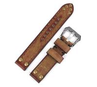ZONABSQQ Leather Watchbands Rivet Leather Watch Strap Replacement Carving Strap Vintage Watches Accessories, 18mm 20mm 22mm 24mm(Green,20mm)