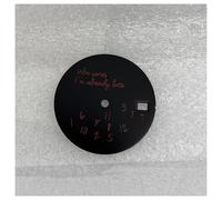 ZONABSQQ Modified Blue Log Hands + Watch Dial Set 28.5mm DIY Watch Faces Fits NH35/4R36 Movement Who Cares Lt's Already Late Accessories(Black red - Date)