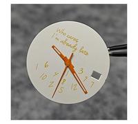 ZONABSQQ Modified Blue Log Hands + Watch Dial Set 28.5mm DIY Watch Faces Fits NH35/4R36 Movement Who Cares Lt's Already Late Accessories(1230 Oranger)