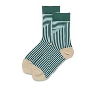 ZONABSQQ Multicolor Striped Casual Socks for Women, Korean Retro Style, College Style Cotton Crew Socks for Girls and Students(Green)