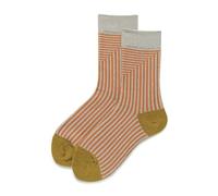 ZONABSQQ Multicolor Striped Casual Socks for Women, Korean Retro Style, College Style Cotton Crew Socks for Girls and Students(Orange Red)