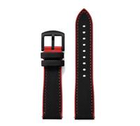 ZONABSQQ Rubber Watchband 18mm 20mm 22mm 24mm Hybrid Color Watch Strap Soft Straps Quick Relea Waterproof Watches(Black red 2,22mm)