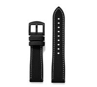 ZONABSQQ Rubber Watchband 18mm 20mm 22mm 24mm Hybrid Color Watch Strap Soft Straps Quick Relea Waterproof Watches(Black white 2,22mm)