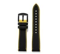 ZONABSQQ Rubber Watchband 18mm 20mm 22mm 24mm Hybrid Color Watch Strap Soft Straps Quick Relea Waterproof Watches(Black Yellow 2,20mm)