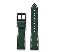 ZONABSQQ Rubber Watchband 18mm 20mm 22mm 24mm Hybrid Color Watch Strap Soft Straps Quick Relea Waterproof Watches(Green Black 2,22mm)