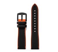 ZONABSQQ Rubber Watchband 18mm 20mm 22mm 24mm Hybrid Color Watch Strap Soft Straps Quick Relea Waterproof Watches(Black orange 2,18mm)