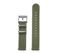 ZONABSQQ Sailcloth Nylon Watch Band Ribbed Strap 18mm 20mm 22mm Quick Release Nylon Watch Bands(Green,22mm)