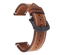 ZONABSQQ Vintage Leather Watch Band Quick Release Spring Bar Retro Strap for Men 20mm 22mm Brown Black(B2,22mm)