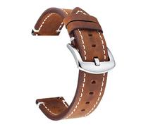 ZONABSQQ Vintage Leather Watch Band Quick Release Spring Bar Retro Strap for Men 20mm 22mm Brown Black(B1,20mm)