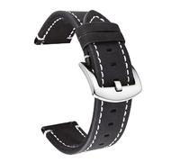 ZONABSQQ Vintage Leather Watch Band Quick Release Spring Bar Retro Strap for Men 20mm 22mm Brown Black(A1,22mm)