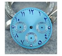 ZONABSQQ Watch Dial with Arabic Numerals 29MM High Quality Dial for VK63 Movement Custom Logo Includes VK63 Dial Tool Kit(G Blue)