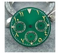 ZONABSQQ Watch Dial with Arabic Numerals 29MM High Quality Dial for VK63 Movement Custom Logo Includes VK63 Dial Tool Kit(D Green)