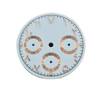 ZONABSQQ Watch Dial with Arabic Numerals 29MM High Quality Dial for VK63 Movement Custom Logo Includes VK63 Dial Tool Kit(A White Rose Gold)
