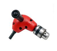 ZONADAH 1-10mm 90 Degree Round Shank Right Angle Bend Extension Solid Metal Chuck Carbon Steel Drill Adapter With 9.5mm 3/8" Shank Red & Black