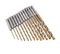 ZONADAH 1/4” Hex Shank HSS Drill Bits, 13pcs in set Titanium Coated Drill Bits, 1.5mm-6.5mm, High Speed Steel Quick Change for Woodworking, Plastic, PVC, Cardboard