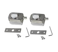 ZONADAH 2 Pack 304 Stainless Steel Glass Door Bolt Latch Locks, Brushed Silver Key Lock for Frameless Glass Cabinet Display Showcase Wine Cupboard Door, Easy Install Floor Mount Locking Hardware